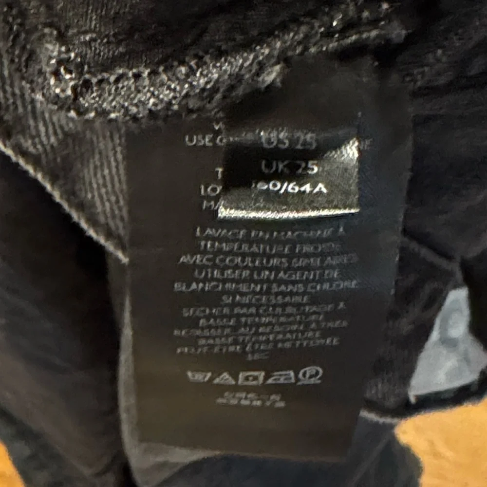 We The Free People Jeans Womens 25 Black High Waisted Distressed Wide Leg Baggy - Picture 3 of 3